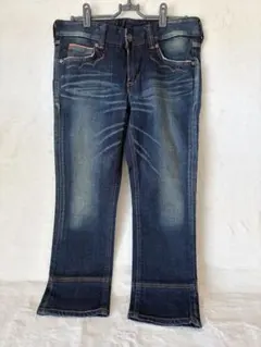 EDWIN miss 503 デニムパンツ M ストレートシルエット濃紺 色落ち