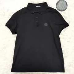 【美品】モンクレール☆現行　QRタグ　ラバータグ　ポロシャツ　ブラック　メンズのサムネイル