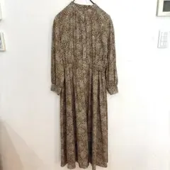 내추럴뷰티 베이직 브라운 도트 롱 드레스 M