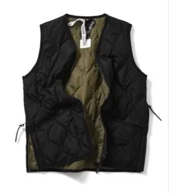 TAION(タイオン) ミリタリー Vネックジップ ダウンベスト