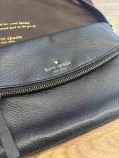 kate spade 黒 レザー ショルダーバッグ