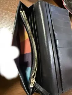 【人気】ポールスミス 長財布 レザー 黒 マルチストライプ Paul Smith