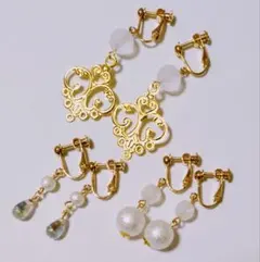 イヤリングまとめ売り　ホワイト