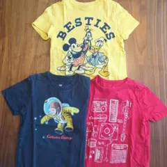 110 おさるのジョージ＆DISNEY　Tシャツ 3枚セットのサムネイル