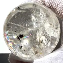 ヒマラヤ水晶 丸玉 約1.4kg 大玉 虹多数 レインボー 木製台座付き ヒマラヤ水晶 特大丸玉 約1.4kg 虹多数 レインボー 木製台座付き