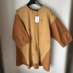 《新品》ドラッグストアーズ　D.S.club 後ボタンお花刺繍七分袖チュニック