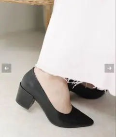 SESTO セスト ポインテッドトゥ チャンキーヒール パンプス 黒 23.5のサムネイル