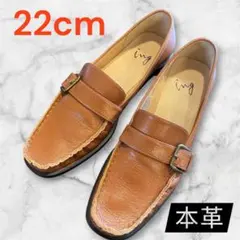 ❤️美品　ing イング ベルトデザイン 本革ローファー ブラウン 22cmのサムネイル