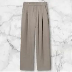 UNIQLO ユニクロ ブラッシュドジャージータックワイドパンツ L 秋冬