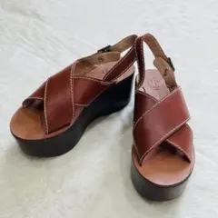 美品✨日本製・本革 ヨースケ YOSUKE JAPAN 厚底サンダル 24.5のサムネイル
