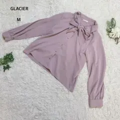 グラシア　ハニーズ　ブラウス　ボウタイ　リボン　長袖　シフォン　M くすみピンクのサムネイル