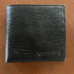 未使用品Giorgio Armani 黒 レザー 二つ折り財布