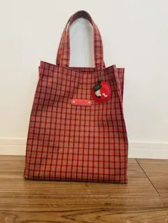 正方形 小 familiar ファミリア チェック トートバッグ - メルカリ