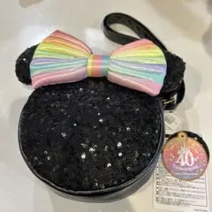 新品未使用　ディズニー 40周年 ミニーフェイス型 スパンコールショルダーバッグ