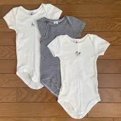 プチバトー　Petit Bateau ボディスーツ　3枚セット 18m