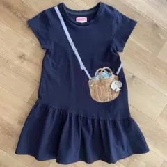 ケイトスペード キッズ ワンピース 120 夏 半袖 ネイビー ブランド子供服