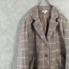 希少サイズ　ヴィンテージ　テーラードジャケット　格子柄　オーバーサイズ　LO25