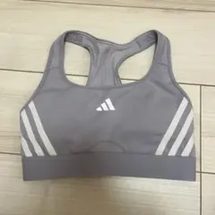 adidas スポーツブラ ミディアムサポート グレーのサムネイル