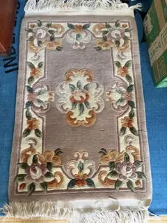段通 絨毯 カーペット ラグマット 玄関マット ヴィンテージ 花柄