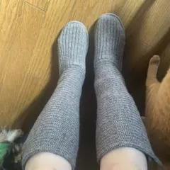 UGG グレー ニット編み ロングブーツ