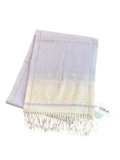 【未使用品】FURLA フルラ　ラベンダー　洗えるカシミヤ　フリンジ マフラー