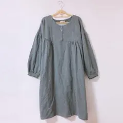 【美品】fu-ai drug store’s ロングワンピース 花柄刺繍 綿素材