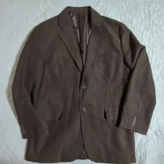 British khaki　テーラードジャケット　こげ茶　スウェード調　M　水甚
