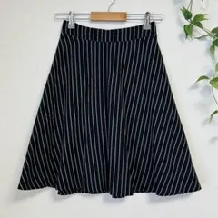 INGNI イング M ストライプ柄 フレアスカート きれいめ 裏地付き