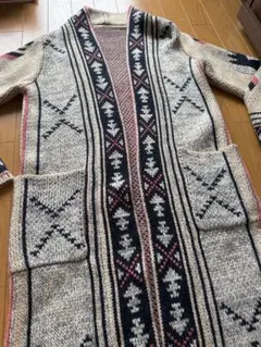 ロングカーディガン　ガウン　ネイティブ　オルティガ