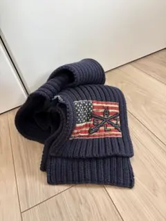 POLO JEANS COMPANY リブニットマフラー ネイビー　ポロ
