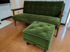 【まおさん再購入用】グリーンファブリックオットマン