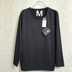 アズ　BREEZE TEX 8分袖インナー　当て布付き裏起毛M　ブラック