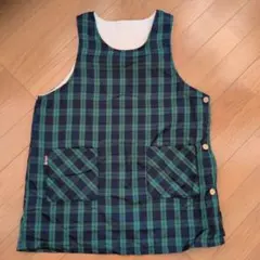 チェック柄 裏起毛 ポケット付き サイドボタン M〜L