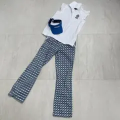 PEARLY GATES ゴルフウェアセット　セットアップ　サンバイザー　ブルー