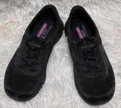 Skechersメモリーフォームスニーカー 24cm ブラック 軽量 人気モデル