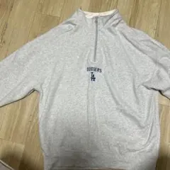 Dodgers グレー ジップアップスウェット Lサイズ