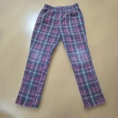 西松屋　裏起毛パンツ　ワインレッド　赤系　チェック柄　110cm　　 　953