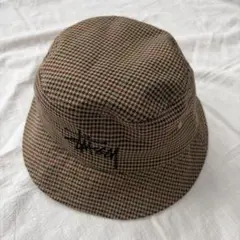 STUSSY Big Logo Check Bucket Hat バケハ