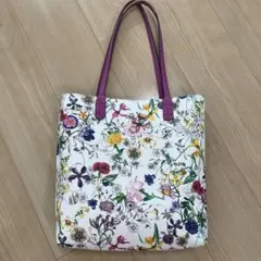 リバーシブル　花柄ピンクトートバッグ
