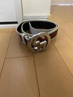 Gucci GGロゴバックル ベルト 85cm ホワイト/グリーン/レッド