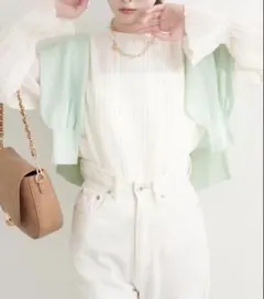 natural couture キャンディスリーブプリーツブラウスのサムネイル