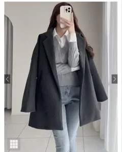 グレイル GRL ルーズテーラードコート チャコール