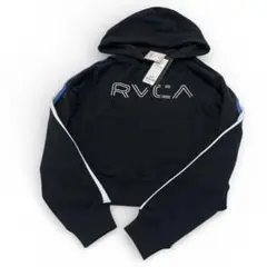 新品タグ付き RVCA ルーカ パーカー S ブラック 袖ライン ロゴ フーディ