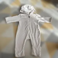 フード付き薄いピンククリーム色ストライプアウター