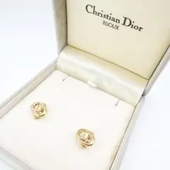 2978-1 保存箱付き極美品✨Dior　イヤリング　CD ロゴ　希少　刻印
