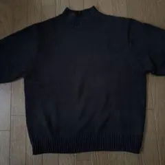 GU メンズニット ハイネック ブラック アクリル