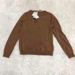 ユニクロ エクストラファインメリノVネックセーター 長袖 M 羊100%