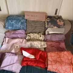 ⬛︎大量⬛︎縮緬絞昭和大正時代着物セット⬛︎花柄⬛︎古裂はぎれアンティーク正絹リメイク