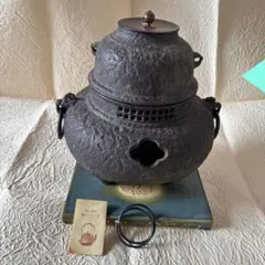 通電確認済】茶道具 茶釜 ＆ 電熱五徳 セット 風炉用 置き炉 お稽古