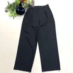 新品！UNIQLO 　タックワイドパンツ　黒 レディース　M